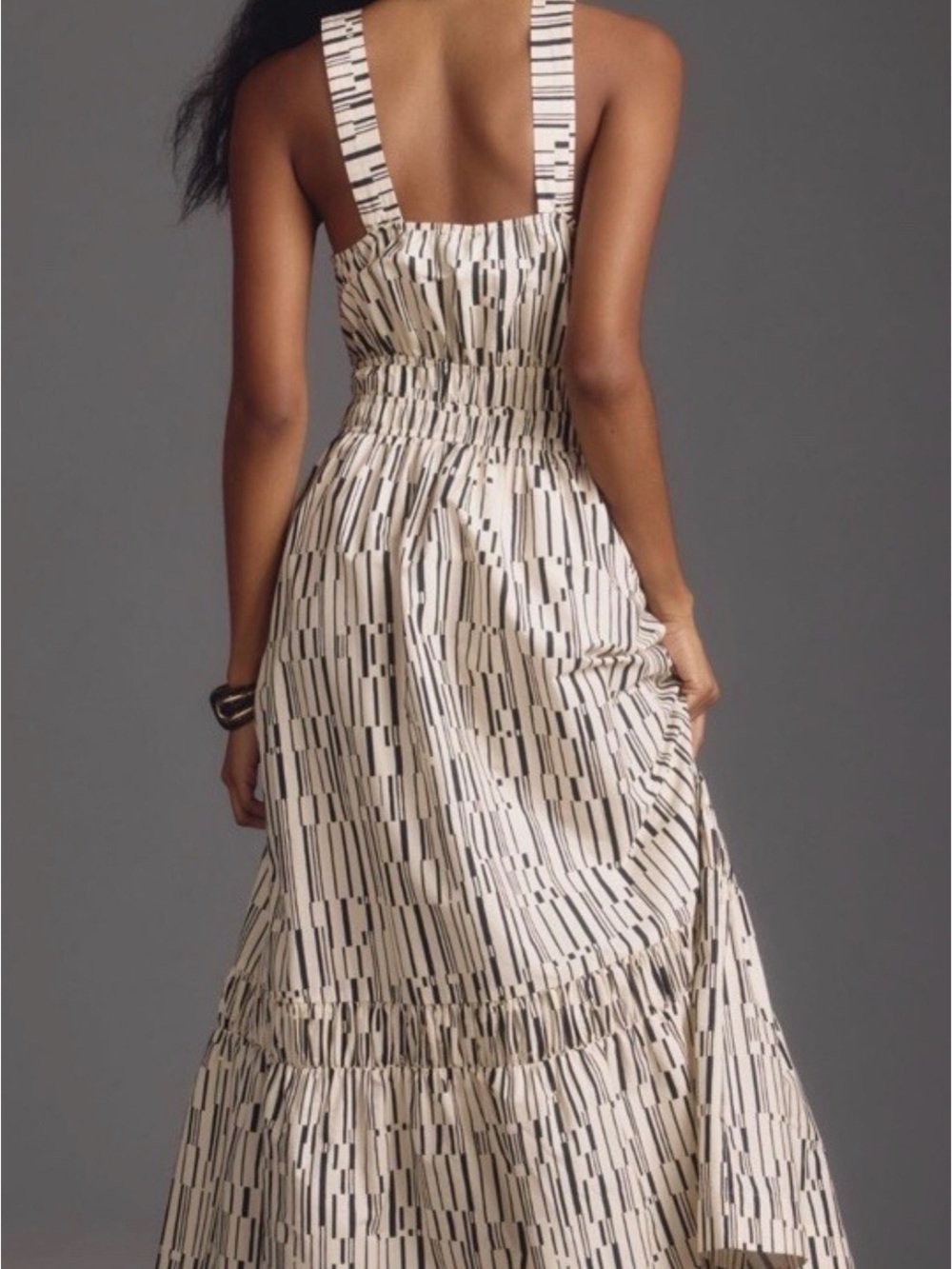 Anthropologie Somerset Black and White Tiered Maxi Sundress Size Small - Picture 2 of 9